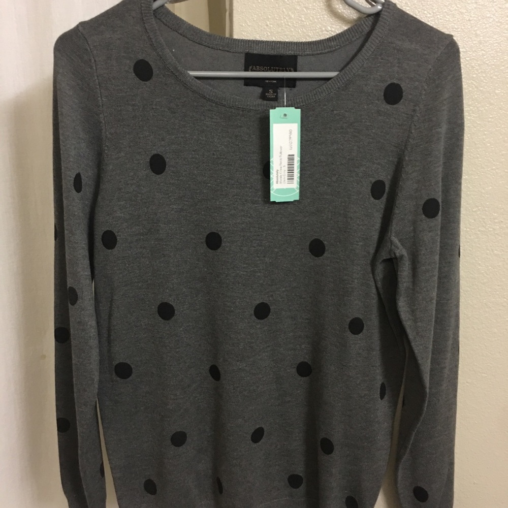 Black and grey polka dot sweater